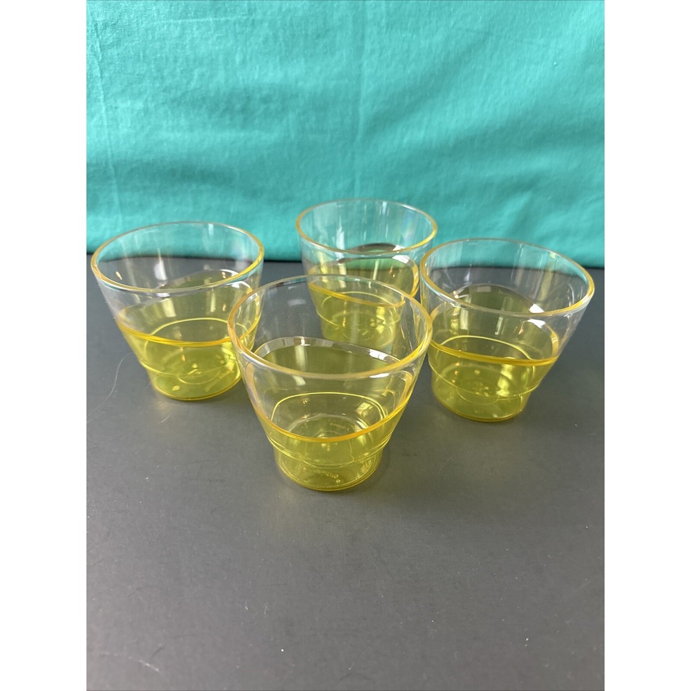 Tupperware Sheerly Elegant Low Tumblers 290ml / 9oz Acrylic Yellow Low Ball